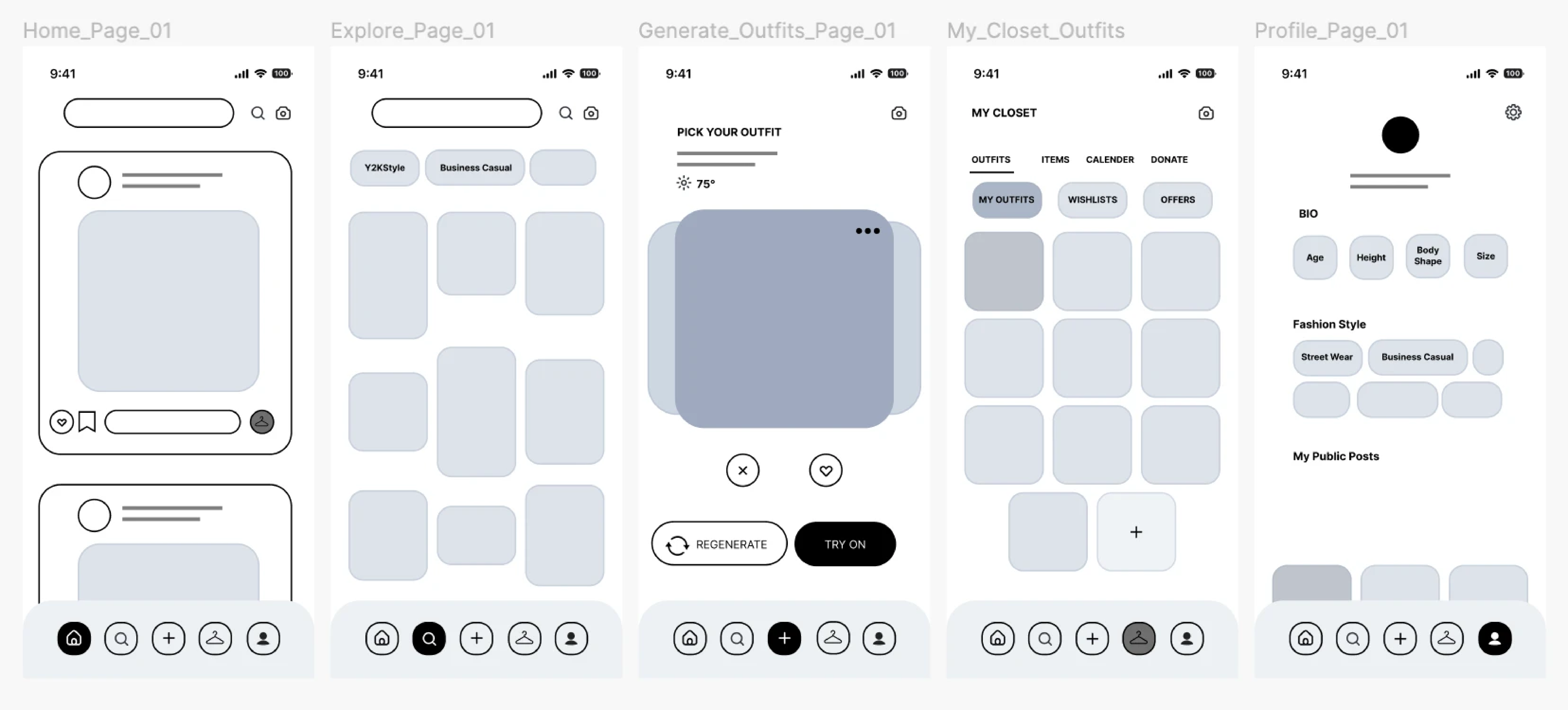 Linen Wireframes