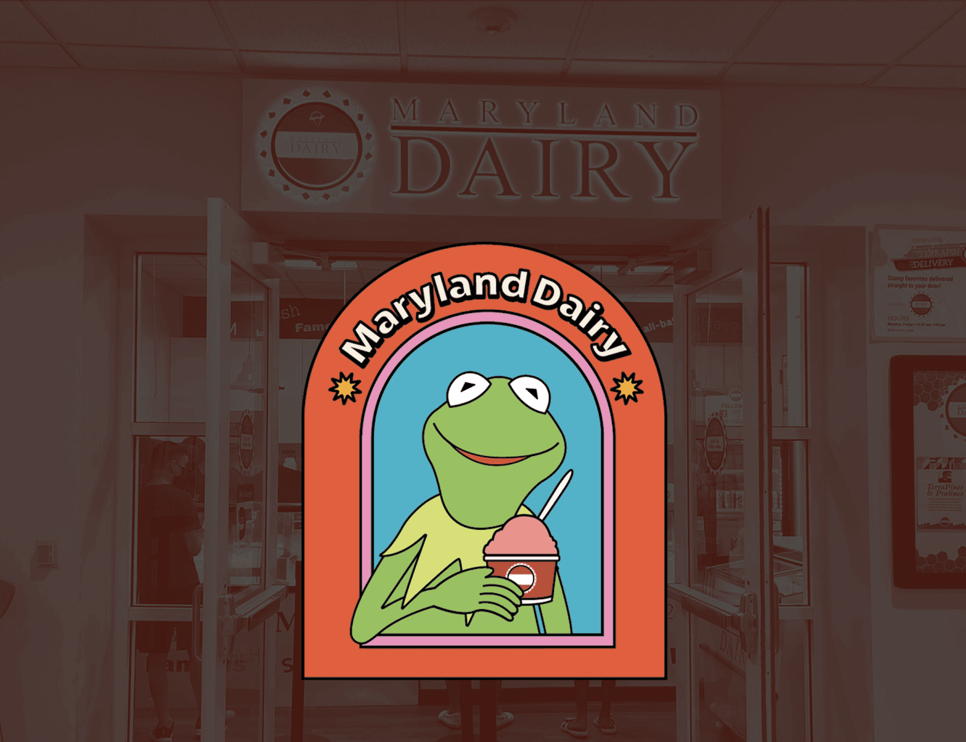 Maryland Dairy sticker on store front